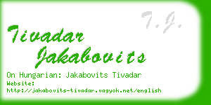 tivadar jakabovits business card